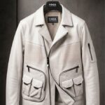 HMA heritage Leather Jacket— Arctic White